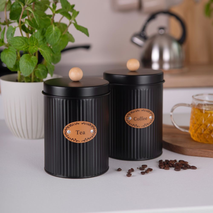 Pojemnik metalowy SIMO TEA czarny